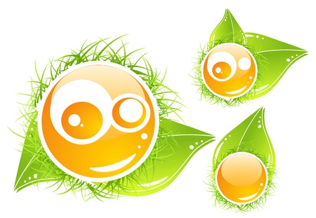 Vector nature emoticonのイラスト素材