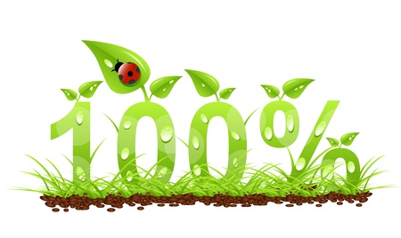 100  natural labelのイラスト素材