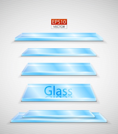 Vector glass plates setのイラスト素材