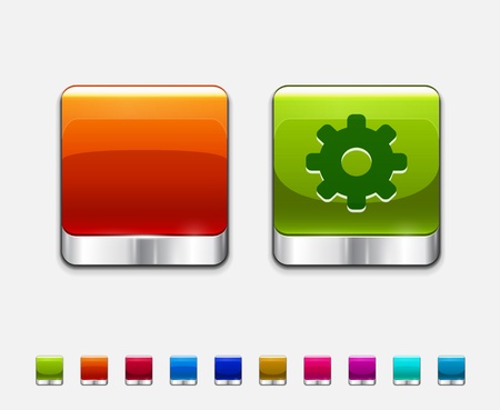 Glossy color templates for square buttonsのイラスト素材