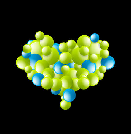 Eco love heart made of bubbles  Vector environmental conceptのイラスト素材