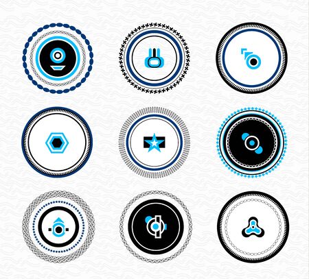 Set of vintage retro labels  abstract business elementsのイラスト素材