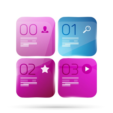 Glass infographics bannersのイラスト素材