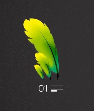 Green feather   nature and birds conceptのイラスト素材