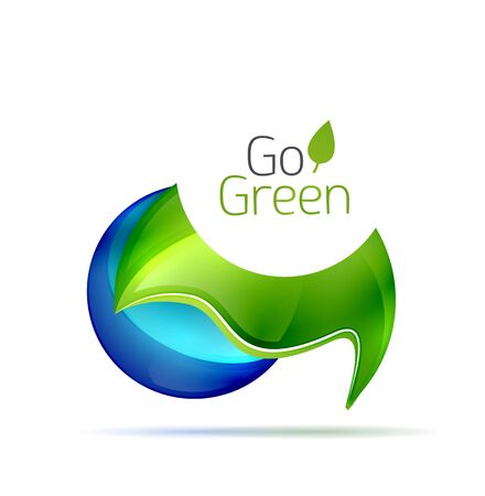 Green leaf modern concept with dropletのイラスト素材