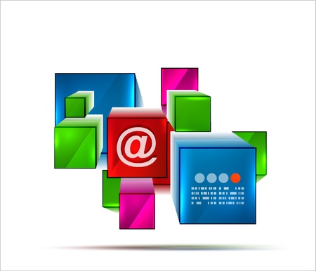Abstract 3d cubes banner designのイラスト素材