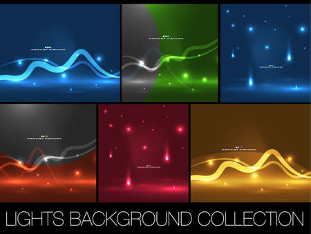 Set of shiny space energy design templatesのイラスト素材