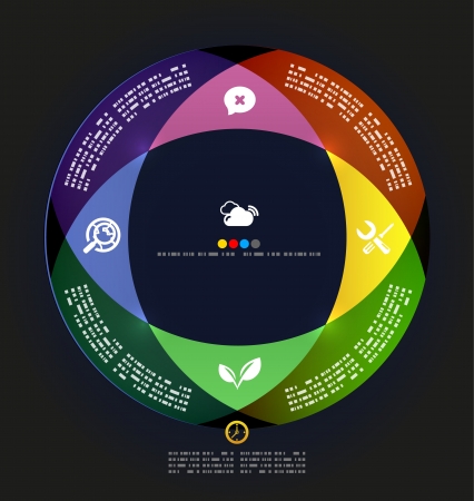 Modern circle infographic minimal design templateのイラスト素材