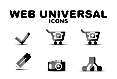 Black glossy web universal icon setのイラスト素材