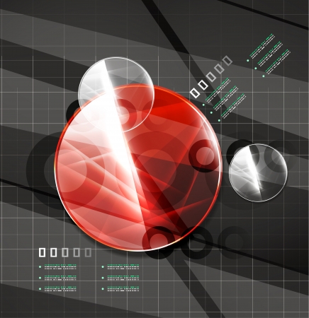 Glossy color circles on blackのイラスト素材