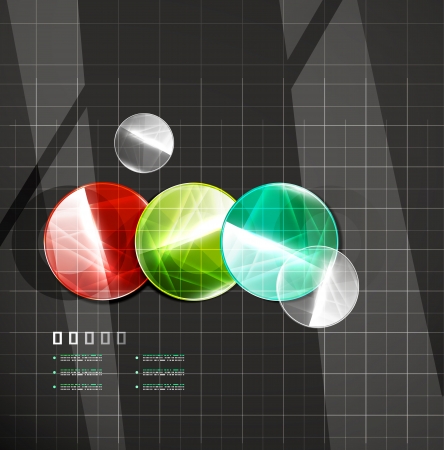Glossy color circles on blackのイラスト素材