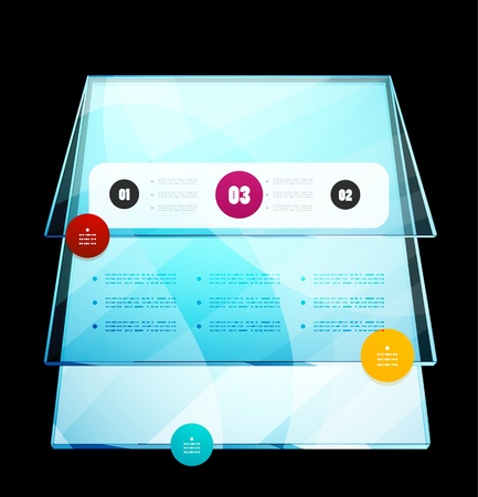 Infographics modern vector design template - glossy glass platesのイラスト素材