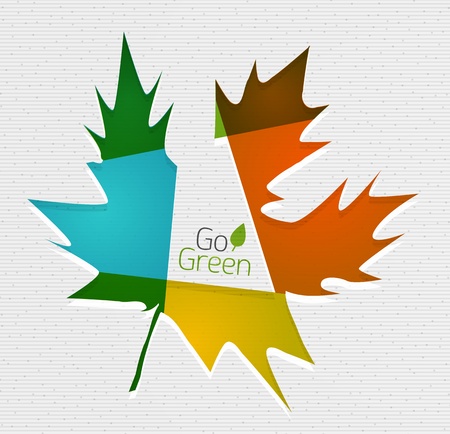 Leaf on paper templateのイラスト素材