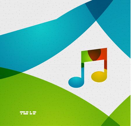 Modern paper design music vector conceptのイラスト素材