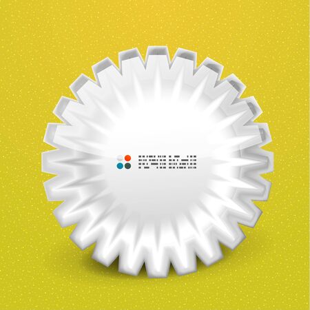white 3d round shapes bannerのイラスト素材