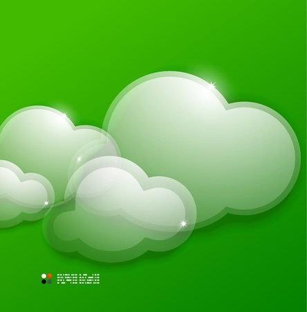 Glass 3d clouds templateのイラスト素材