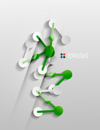 Vector line connection 3d paper designのイラスト素材