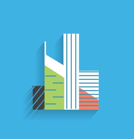 skyscraper icon modern flat designのイラスト素材