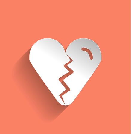 Broken heart icon flat modern designのイラスト素材