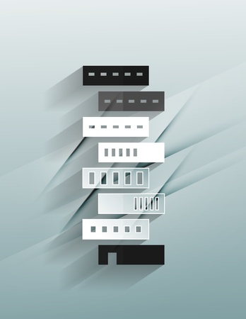 Skyscraper 3d paper designのイラスト素材