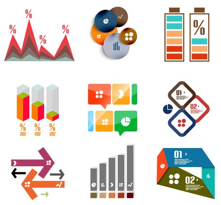 Modern infographic templates and elements setのイラスト素材