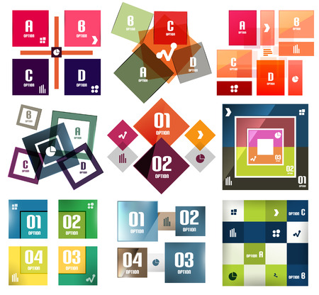 Vector square banners templates setのイラスト素材