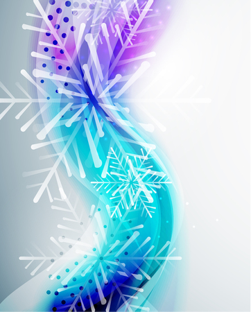 Blue business wave and Christmas snowflakes backgroundのイラスト素材