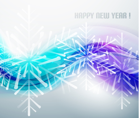 Blue business wave and Christmas snowflakes backgroundのイラスト素材