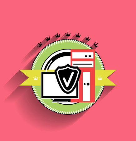 Computer stamp modern flat designのイラスト素材