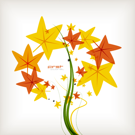 Autumn leaves nature backgroundのイラスト素材