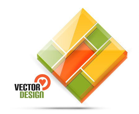 Vector 3d glass shape for business templateのイラスト素材