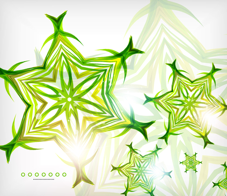 Green abstract eco wave swirls with lights for backgrounds / nature bannersのイラスト素材