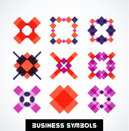Business geometric shape symbols. Icon setのイラスト素材