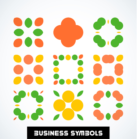 Business geometric shape symbols. Icon setのイラスト素材