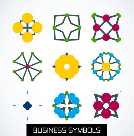 Business symbols icon set. Geometric concept for banner, background, presentation, layout templateのイラスト素材