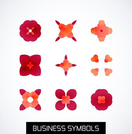 Modern abstract geometric business icons. Icon setのイラスト素材