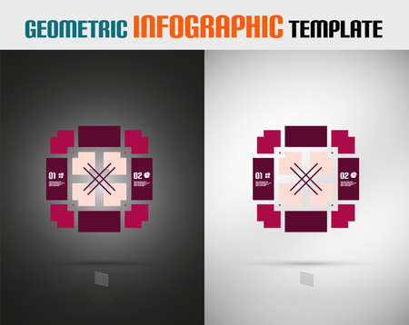 Modern Geometric Design template for infographics | business background | numbered banners | business lines | graphic website layout vectorのイラスト素材