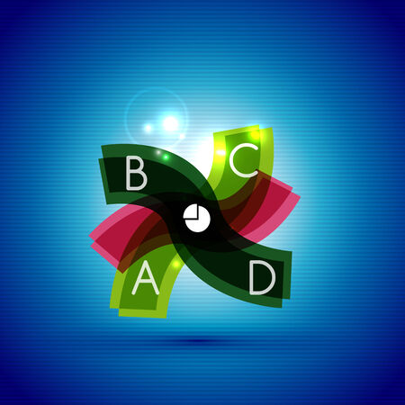 Colorful bright light shiny option banner for business background | numbered banners | business lines | graphic website layout vectorのイラスト素材