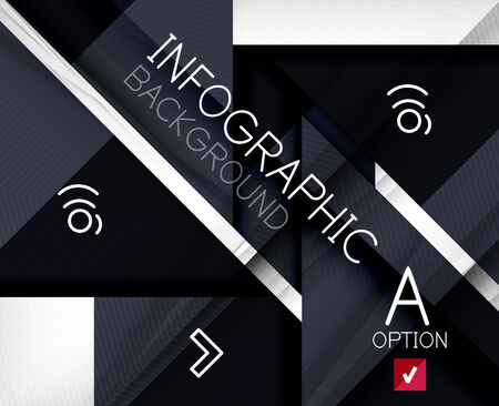 Triangle geometric shape infographic background - blackのイラスト素材
