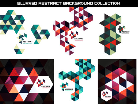 Collection of geometric shape abstract backgroundsのイラスト素材