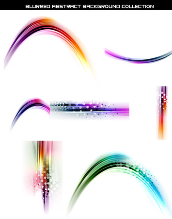 Set of smooth blurred waves backgroundsのイラスト素材