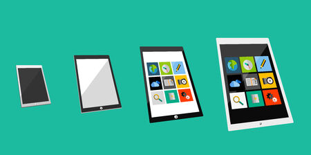 3d tablet flat conceptのイラスト素材