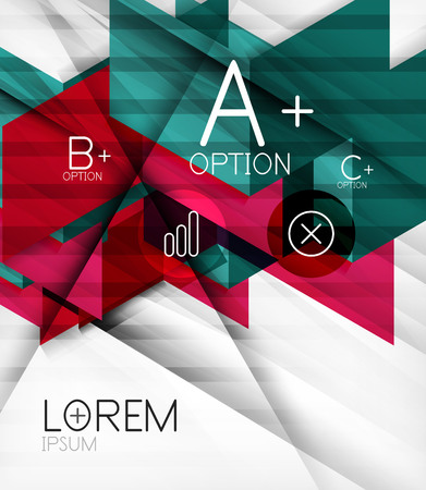 Blocks geometric abstract background with infographic optionsのイラスト素材