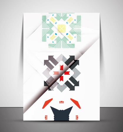 Multipurpose CMYK geometric print template without any sample textのイラスト素材