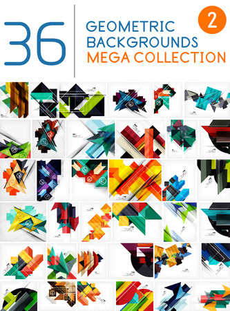 Mega collection of geometric shape abstract backgroundsのイラスト素材