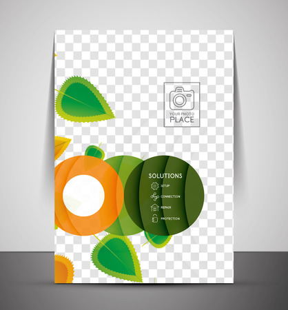 Nature professional corporate flyer print template with place for your photoのイラスト素材