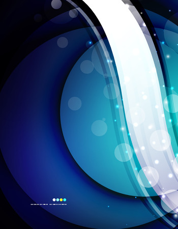 Futuristic white wave design on color background with circlesのイラスト素材