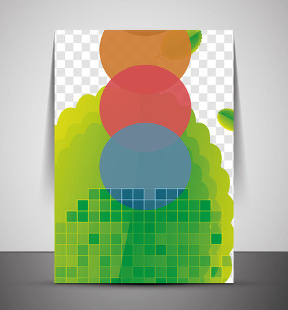 Green design business corporate CMYK A4 print templateのイラスト素材