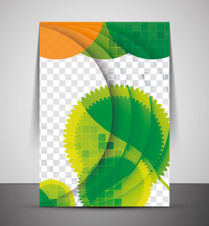 Green design business corporate CMYK A4 print templateのイラスト素材