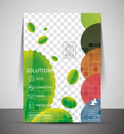 Green design business corporate CMYK A4 print templateのイラスト素材
